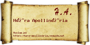 Héra Apollinária névjegykártya